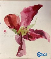 Красный цветок (2022, б.акв., 9x8, арт. 42К.64) - 1 600 ₽