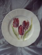 тарелка  декоративная тюльпаны (2000, фарфор, 12x12, арт. 1П.19) - 1 200 ₽