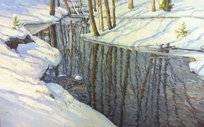 Ручей зимой (2014, х.м., 50x80, арт. 35К.25) - 40 000 ₽
