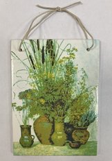 Плакетка "Горшки и травы" (2019, керамика, 11x8, арт. 12п11) - 600 ₽