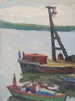 Лодки на Дону (1960, к.м., 40x30, арт. М01К.18_2)