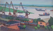 Порт Ростова на Дону (1960, к.м., 29x49, арт. М01К.23)