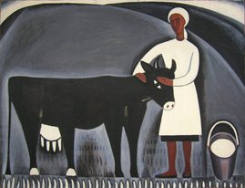 Доярка с коровой (1966, х.м., 85x101.5, арт. М01К.18)