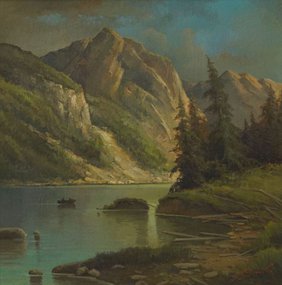 Горное озеро (2014, х.м., 70x70, арт. 91К.08) - 50 500 ₽