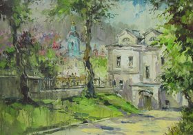 Скверик на Яузской улице (2017, х.м., 50x70, арт. 01К.29) - 42 500 ₽