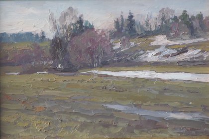 Последние проталины (2016, х.м., 20x30, арт. 35К.34) - 10 200 ₽