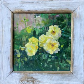 Лимонные розы (2021, х.м., 30x30, арт. 100К.9) - 7 700 ₽