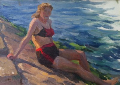Одесса. На пляже (1954, к.м., 20x35, арт. 92К.13) - 32 500 ₽