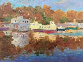 Вид на Кожуховскую бухту (2019, х.м., 18x24, арт. 100К.2) - 6 000 ₽