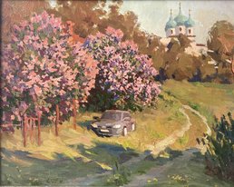 Сирень. Высоцкий монастырь (2018, х.м., 40x50, арт. 114к2) - 34 000 ₽