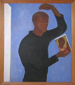 Художник с иконой Ставрополь (1970, к.м., 112x90, арт. М01К.27)