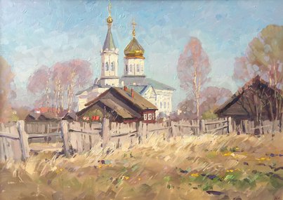 Весна в деревне (2019, х.м., 50x70, арт. 35К.135) - 68 000 ₽