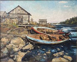 Вид с лодками (2017, х.м., 40x50, арт. 27К.9) - 21 500 ₽