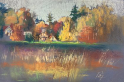 Осень (год не указан, бум.,темпера,пастель, 30x46, арт. 12К.44) - 4 600 ₽