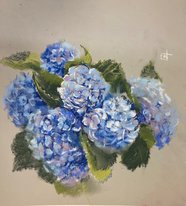 Гортензии (год не указан, бум.,темпера,пастель, 30.5x33.5, арт. 12К.64) - 3 500 ₽