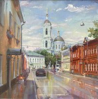 Вид на церковь Сергия Радонежского (год не указан, х.м., 40x40, арт. 88к47) - 19 000 ₽