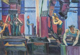 Коммунарск. В цеху (1964, к.м., 49.5x69.5, арт. М01К.30)