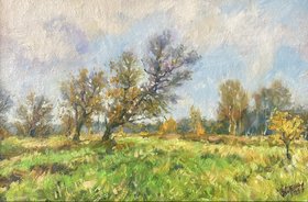 Пойма реки Сходня (2025, х.к.м., 20x30, арт. 109к7) - 5 100 ₽