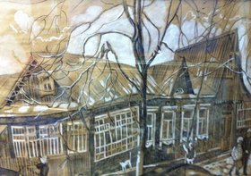 Дома на Вознесенской (2014, кр.тушь бел., 30x40, арт. 03К.2) - 8 500 ₽