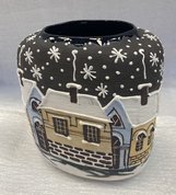 Ваза "Темная ночь" (2023, керамика, 14x13, арт. 12пв18) - 2 150 ₽