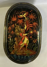 шкатулка "Жар-птица" (2021, папье-маше, 4.5x15, арт. 74п131) - 4 500 ₽