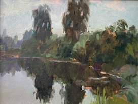 Лесной пруд (1952, х.м., 17x23, арт. 92К.02) - 15 300 ₽