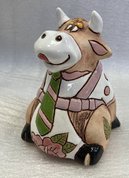 Бычок в полосатом галстуке (2025, терракота, 13x9, арт. 12п43) - 1 500 ₽