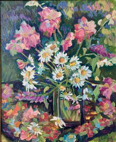 Пионы и ромашки (2019, х.м., 46x38, арт. 98К.2) - 8 500 ₽
