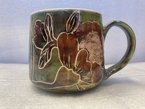 кружка "Пион в траве" (2024, керамика, 8.5x13, арт. 29пх6) - 2 900 ₽