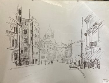 Скетч (эскиз) (год не указан, бумага,линер, 30x40, арт. 26К.012) - 3 000 ₽