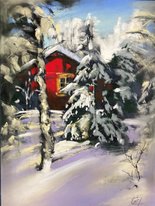 Красный дом (год не указан, бум.,темпера,пастель, 29x21.5, арт. 12К.63) - 4 000 ₽