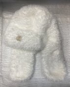 Шапочка-ушанка вязаная белаяая (2025, пряжа, 42x30, арт. 40пш39) - 3 500 ₽