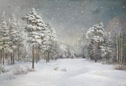 Снегопад (2009, х.м., 55x80, арт. Ас.01) - 25 000 ₽