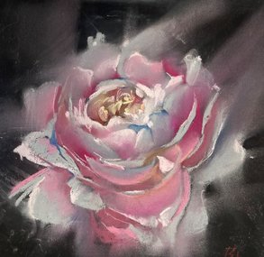 Роза (год не указан, бум.,темпера,пастель, 26x26.5, арт. 12К.61) - 3 500 ₽