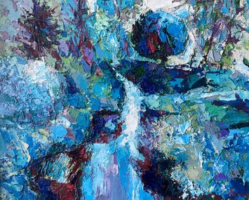 Лесная речка (2022, х.м., 40x50, арт. 76К.25) - 17 000 ₽