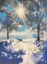 Вечерние лучи (год не указан, бум.,темпера,пастель, 32x25, арт. 12К.59) - 4 500 ₽