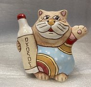 кот с молоком (2024, терракота, 8x9, арт. 12п12) - 600 ₽