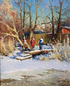 На прогулке (2020, х.м., 30x24, арт. 86К.021) - 17 000 ₽