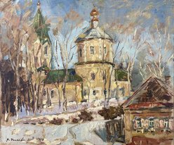 Деревня Прутня. У могилы А.Керн (1998, орг.м., 41x49, арт. 80к4) - 6 800 ₽