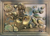 панно из ракушек (2019, смешанная техника, 24x34, арт. 31п17) - 1 700 ₽