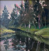 Омут (2016, х.м., 16.5x16.5, арт. 42К.011) - 8 500 ₽