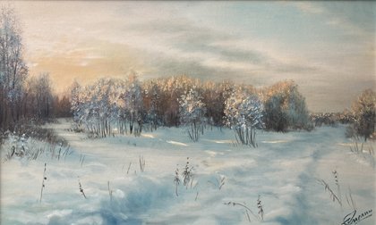 Желтый закат (2023, х.м., 52x83, арт. 106к8) - 20 000 ₽