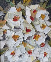 Белые цветы (год не указан, орг.м., 25x30, арт. 45К.015) - 8 500 ₽