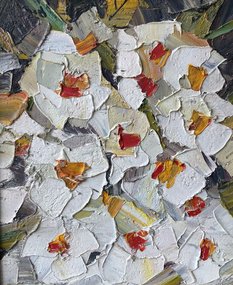 Белые цветы (год не указан, орг.м., 25x30, арт. 45К.015) - 8 500 ₽