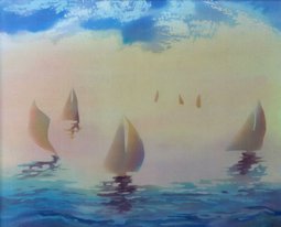 Паруса (2014, шелк г.б., 37x46, арт. 65К.3) - 3 400 ₽
