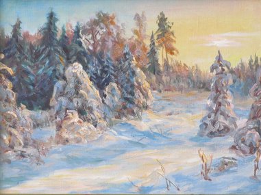 Зимний полдень (2019, х.м., 30x40, арт. 15К.12) - 6 800 ₽