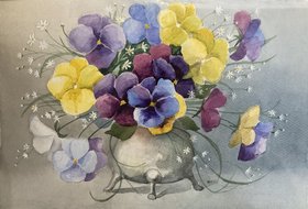 Анютины глазки (2023, б.акв., 30x40, арт. 94К.021) - 2 000 ₽
