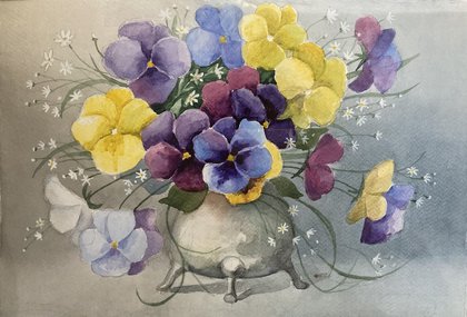 Анютины глазки (2023, б.акв., 30x40, арт. 94К.021) - 2 000 ₽
