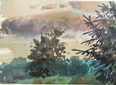 Пейзаж №5 (год не указан, б.акв., 13x18.5, арт. 42К.015) - 1 700 ₽