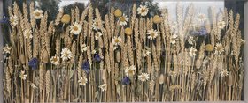 Панно с подсветкой "Ромашки" (2025, смешанная техника, 38x83, арт. 34ак1) - 30 600 ₽